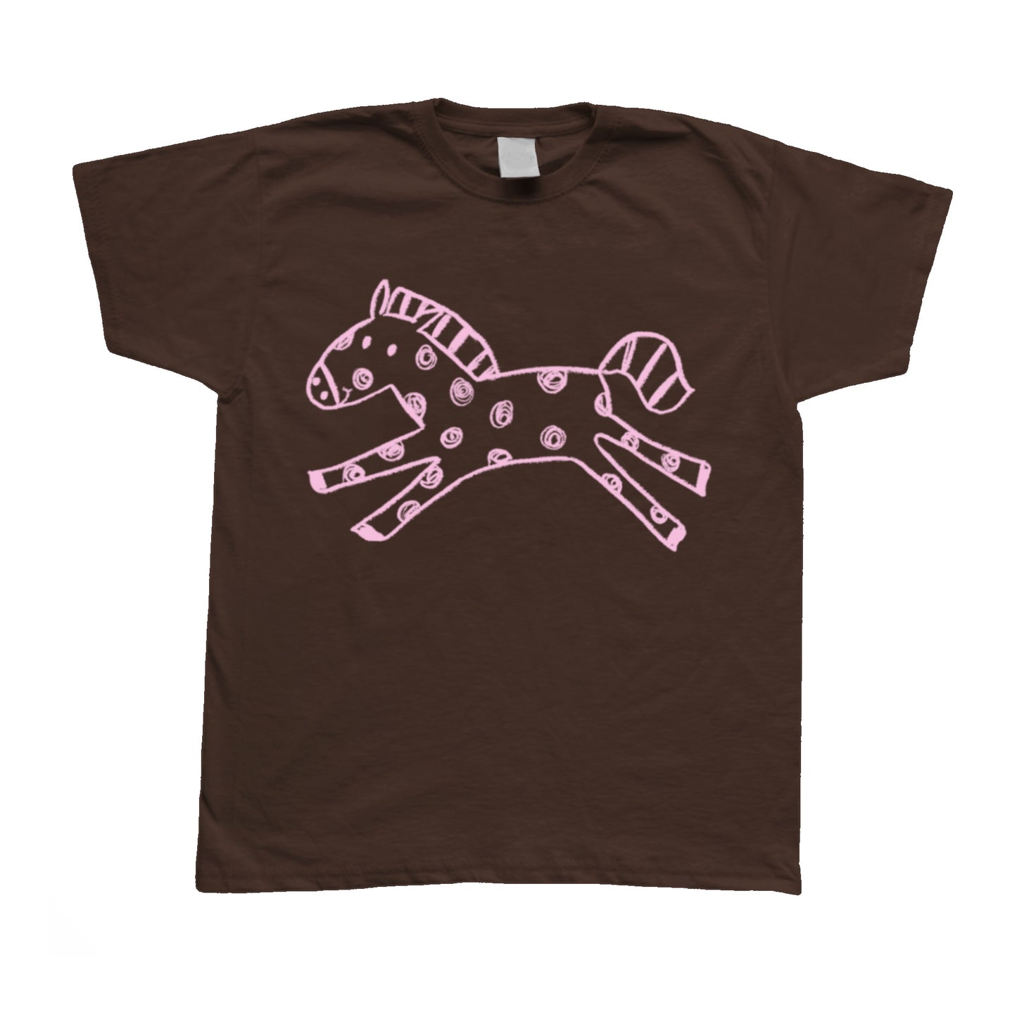 Polka dot horse brown tee