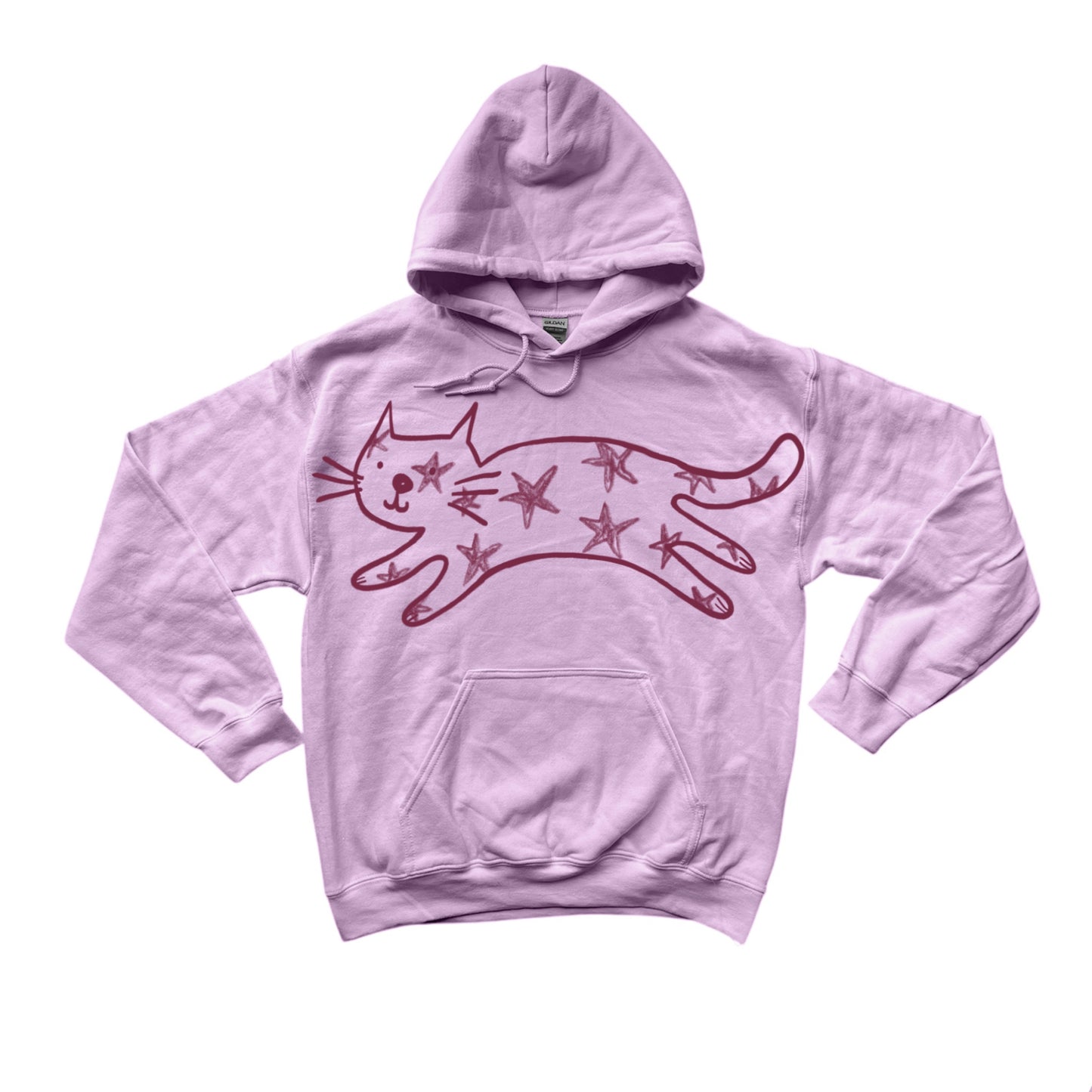Mega Star Cat pink hoodie