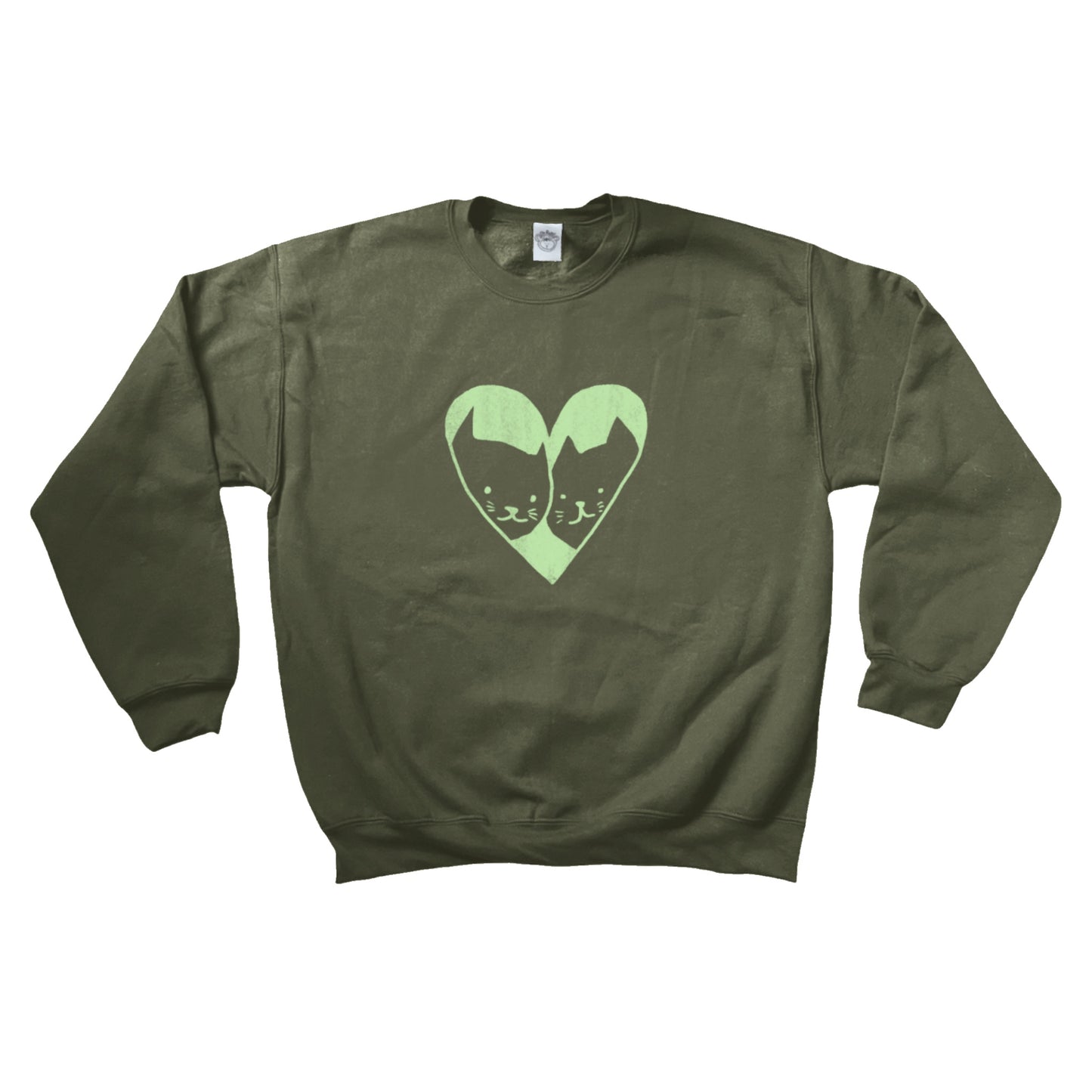 2 cats in love khaki Sweatshirt