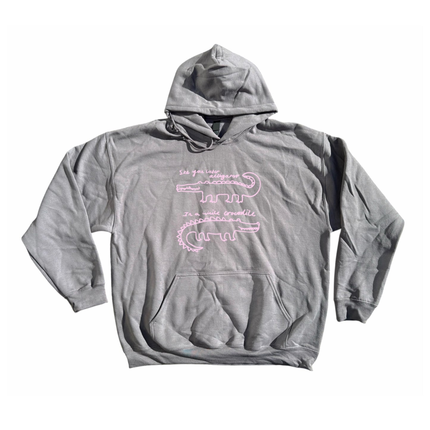 See you later alligator, in a while crocodile dark grey hoodie