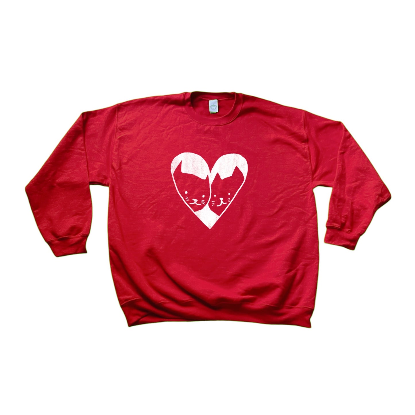 White on Red 2 Cats in love sweatshirt