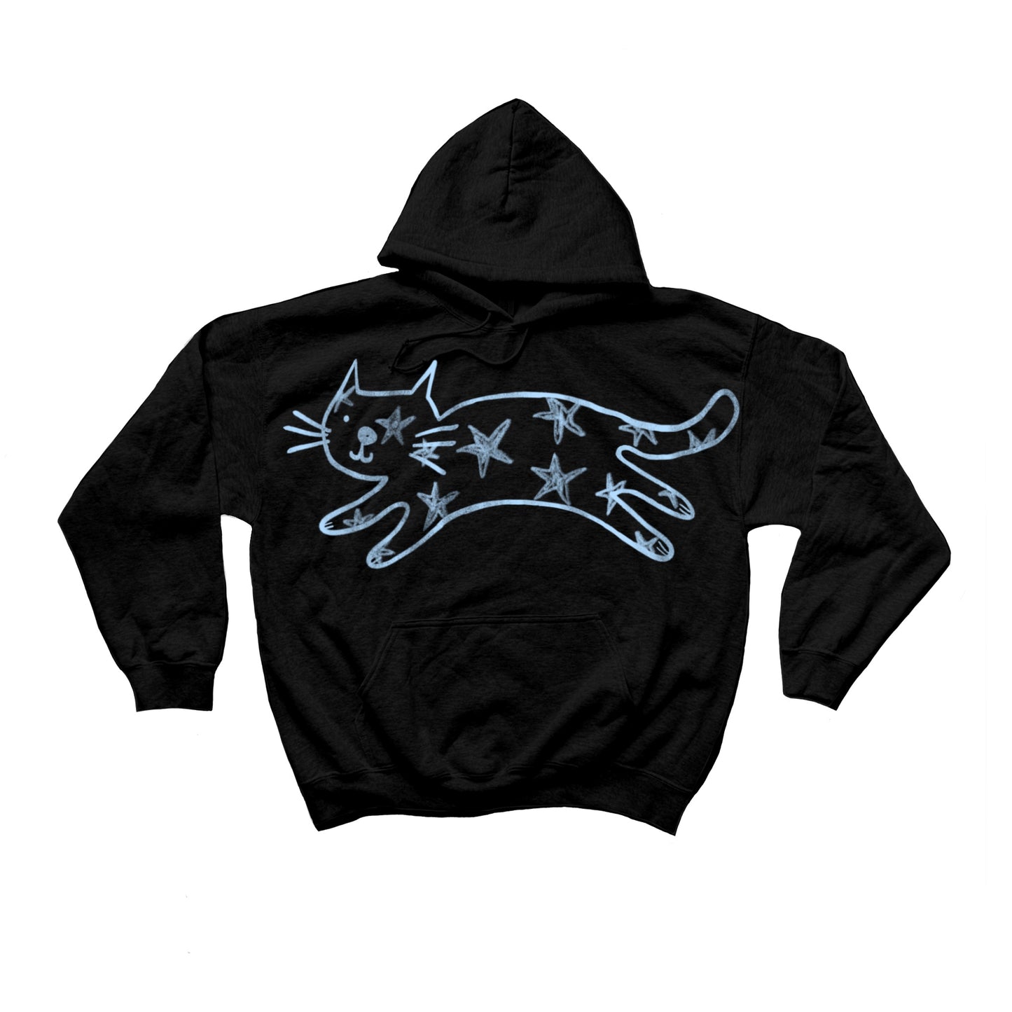 Mega Star Cat black hoodie