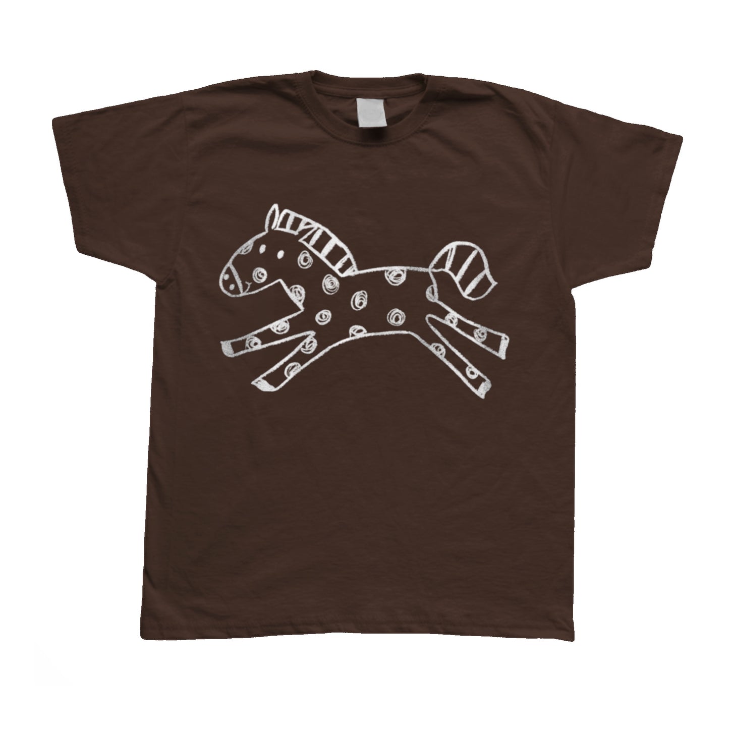 Polka dot horse brown tee