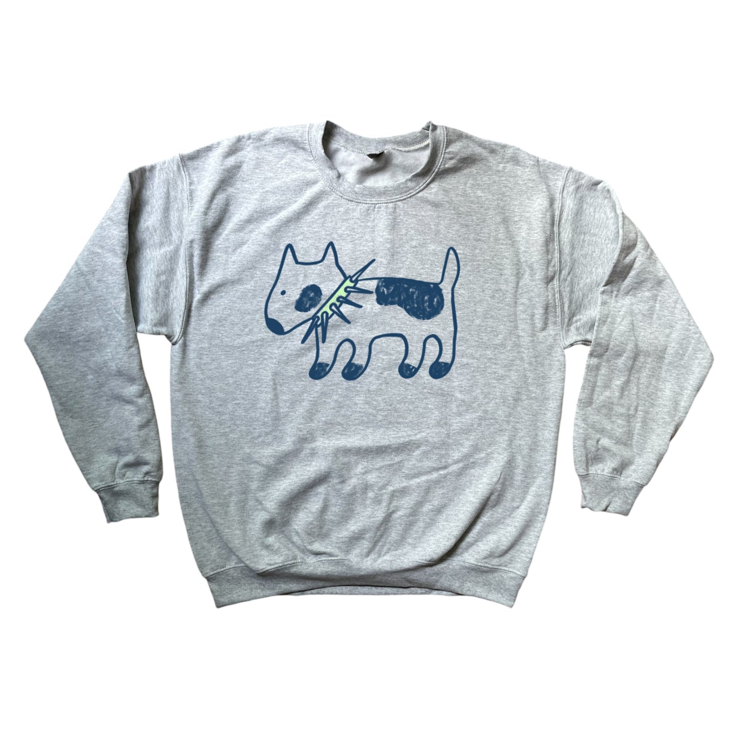 Spiky collar dog grey sweatshirt