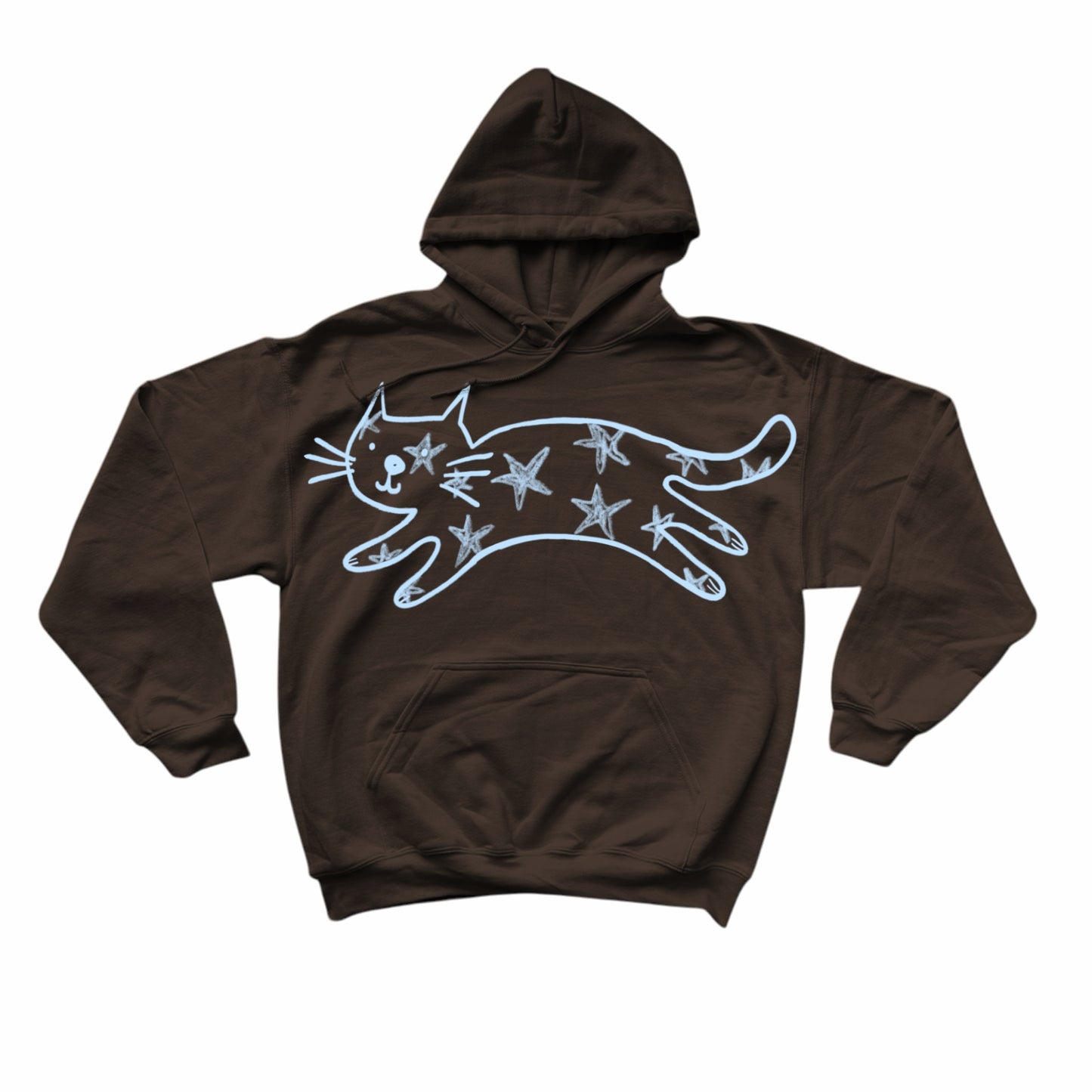 Mega Star Cat brown hoodie