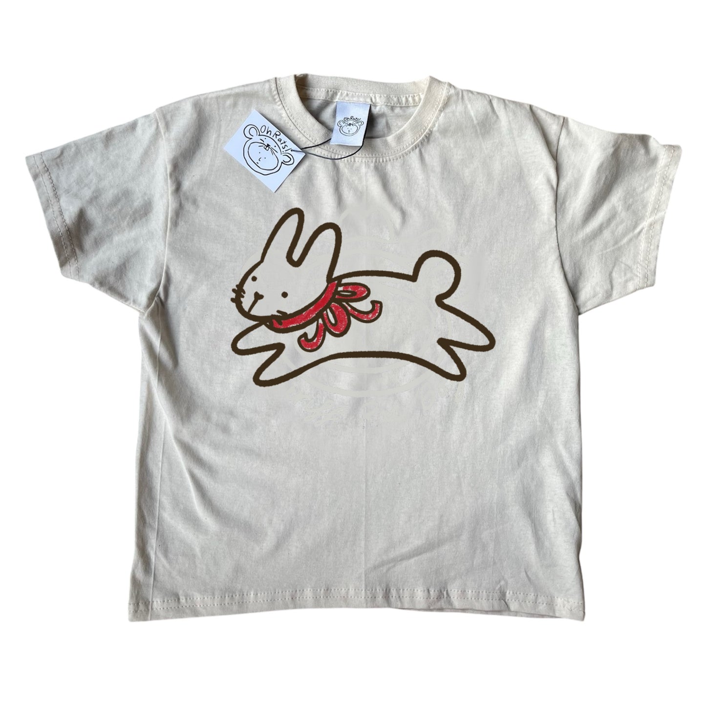 Bow bunny beige tee