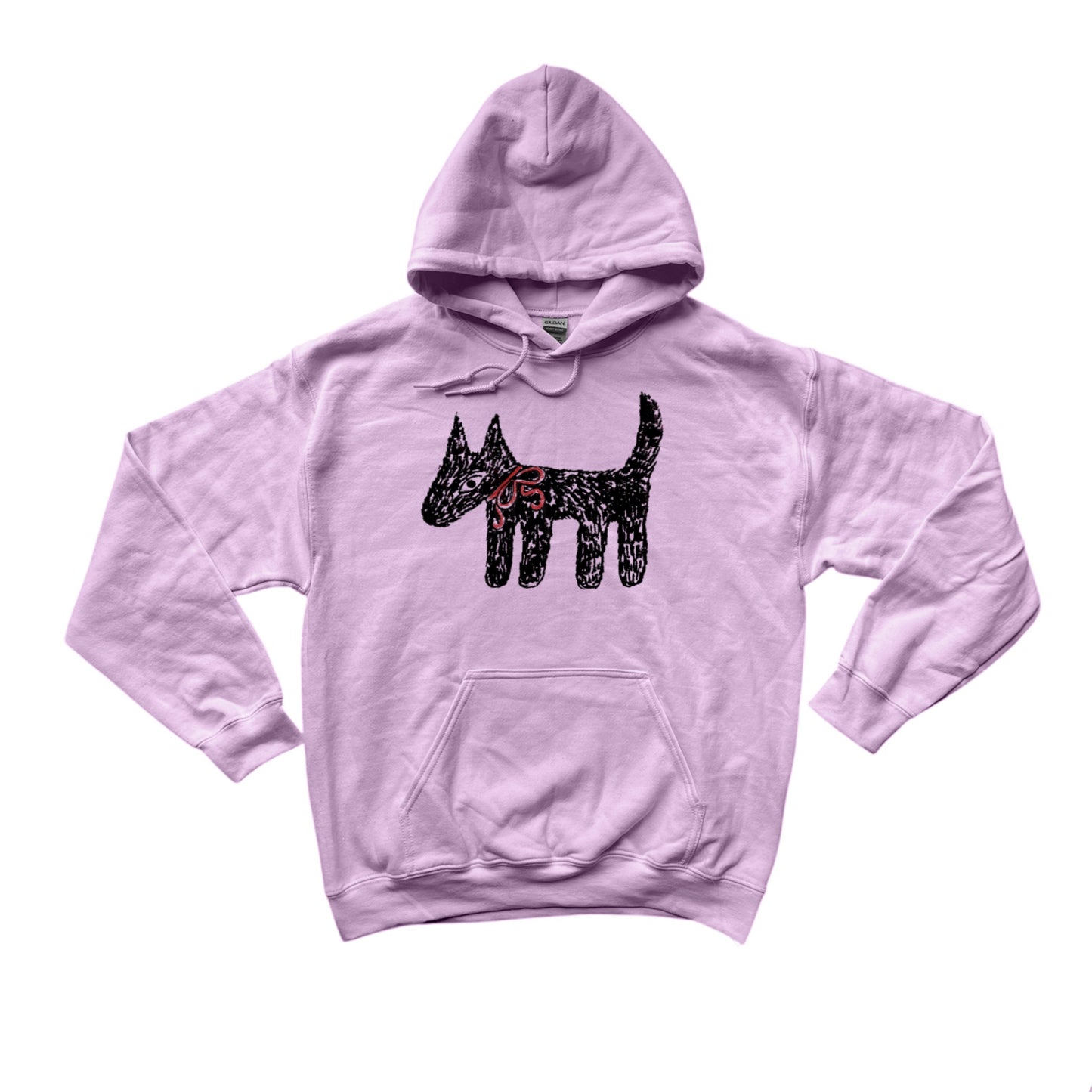Scruffy dog pink hoodie