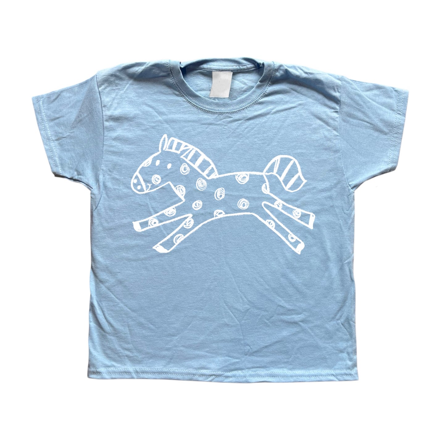 Polka dot horse baby blue tee