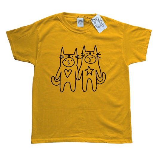 Two critters in love black on yellow Tee