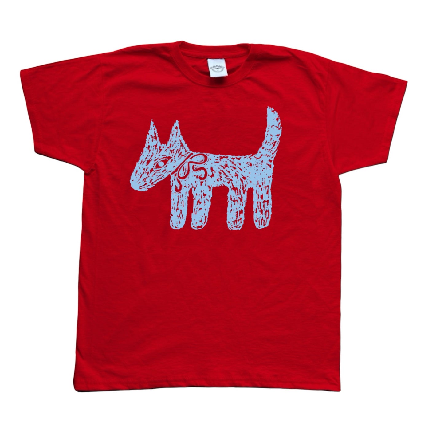 Scruffy dog black on red with white bow Baby Tee