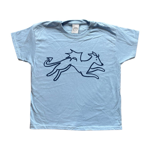Devil dog baby blue tee