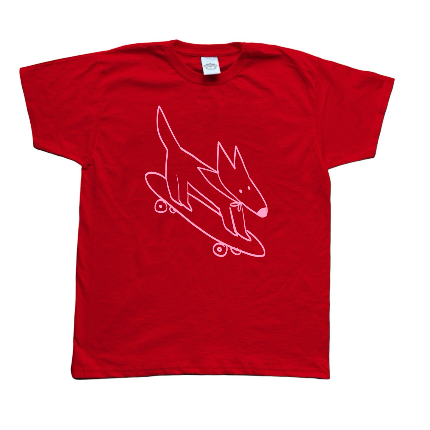 Skater dog red tee