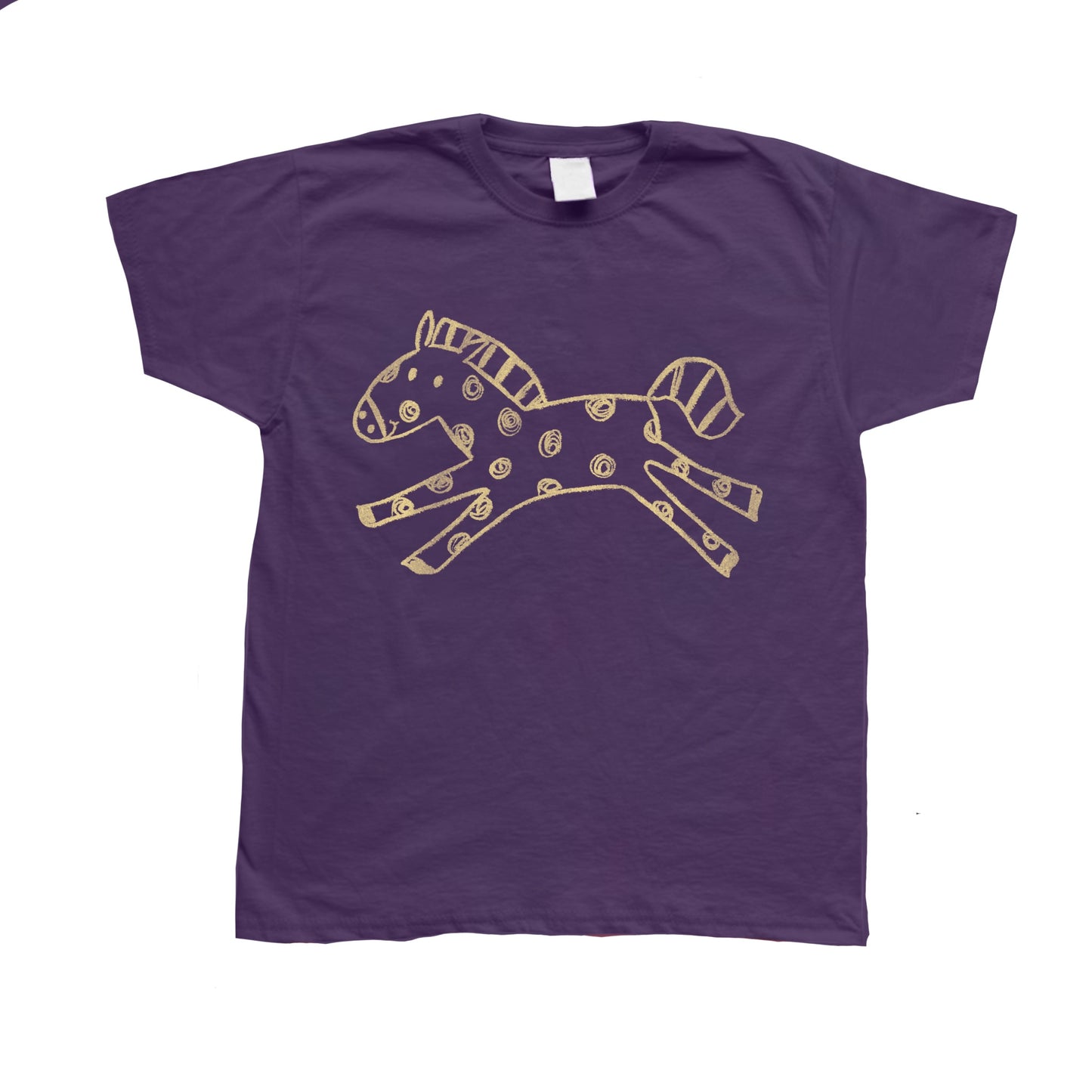 Polka dot horse purple tee