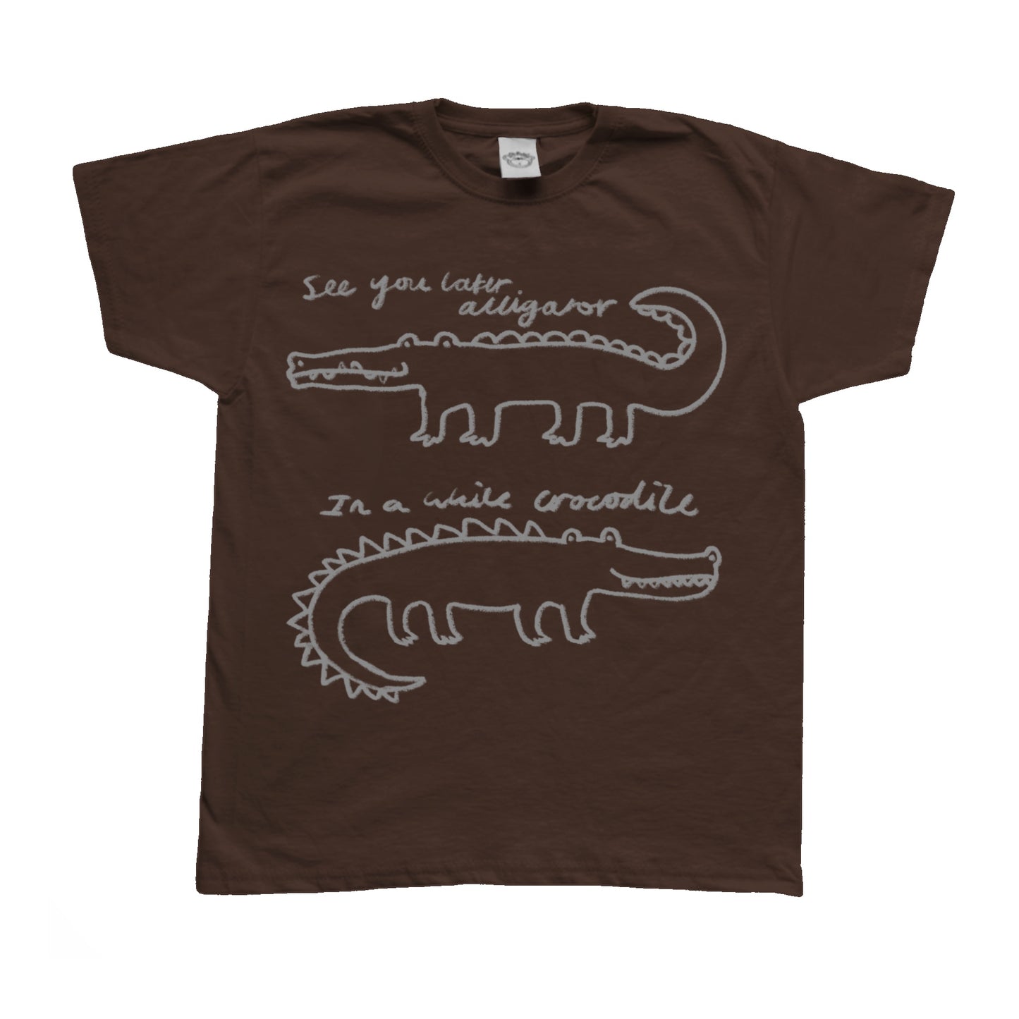 See you later alligator brown tee