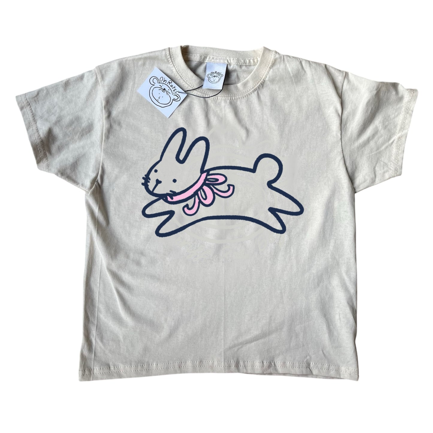 Bow bunny beige tee