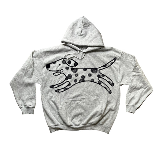 MEGA Polka dot dalmatian dog grey hoodie
