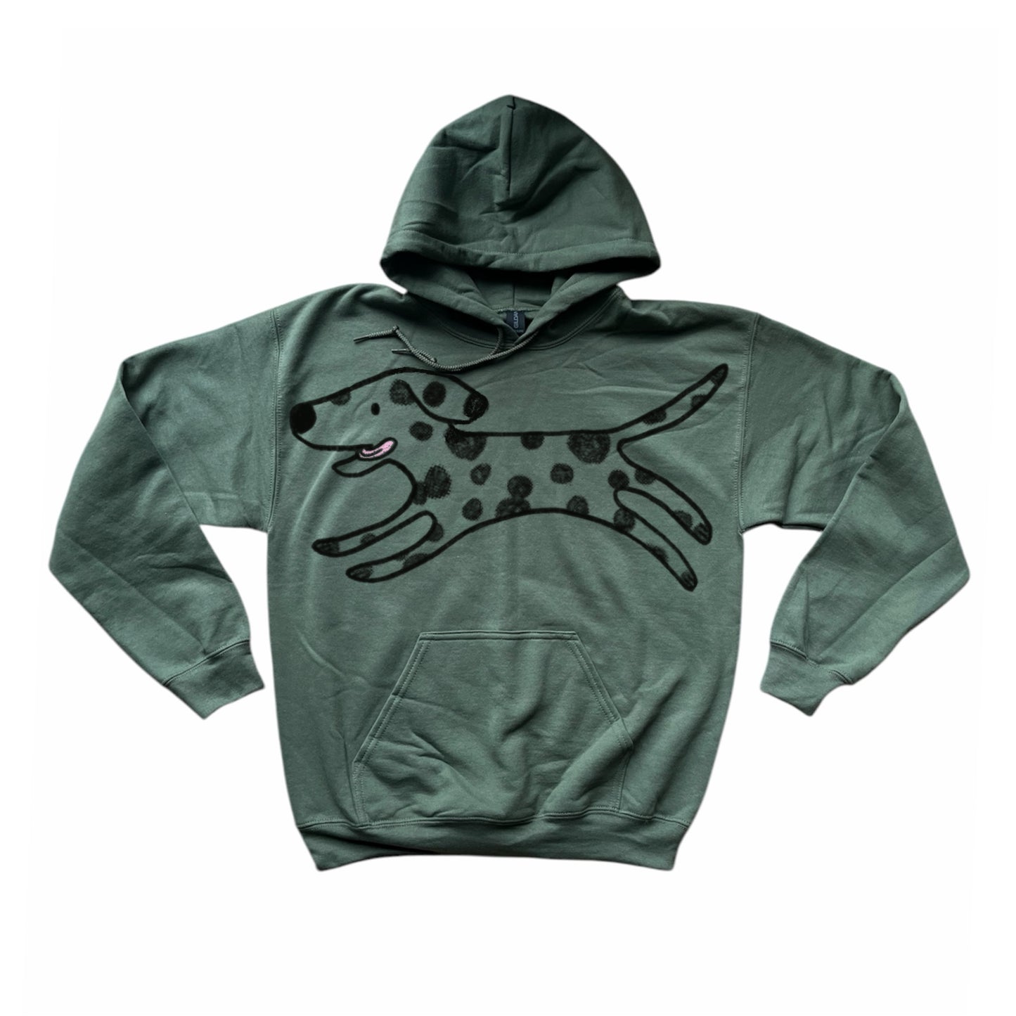 Polka dot MEGA Dalmatian khaki hoodie