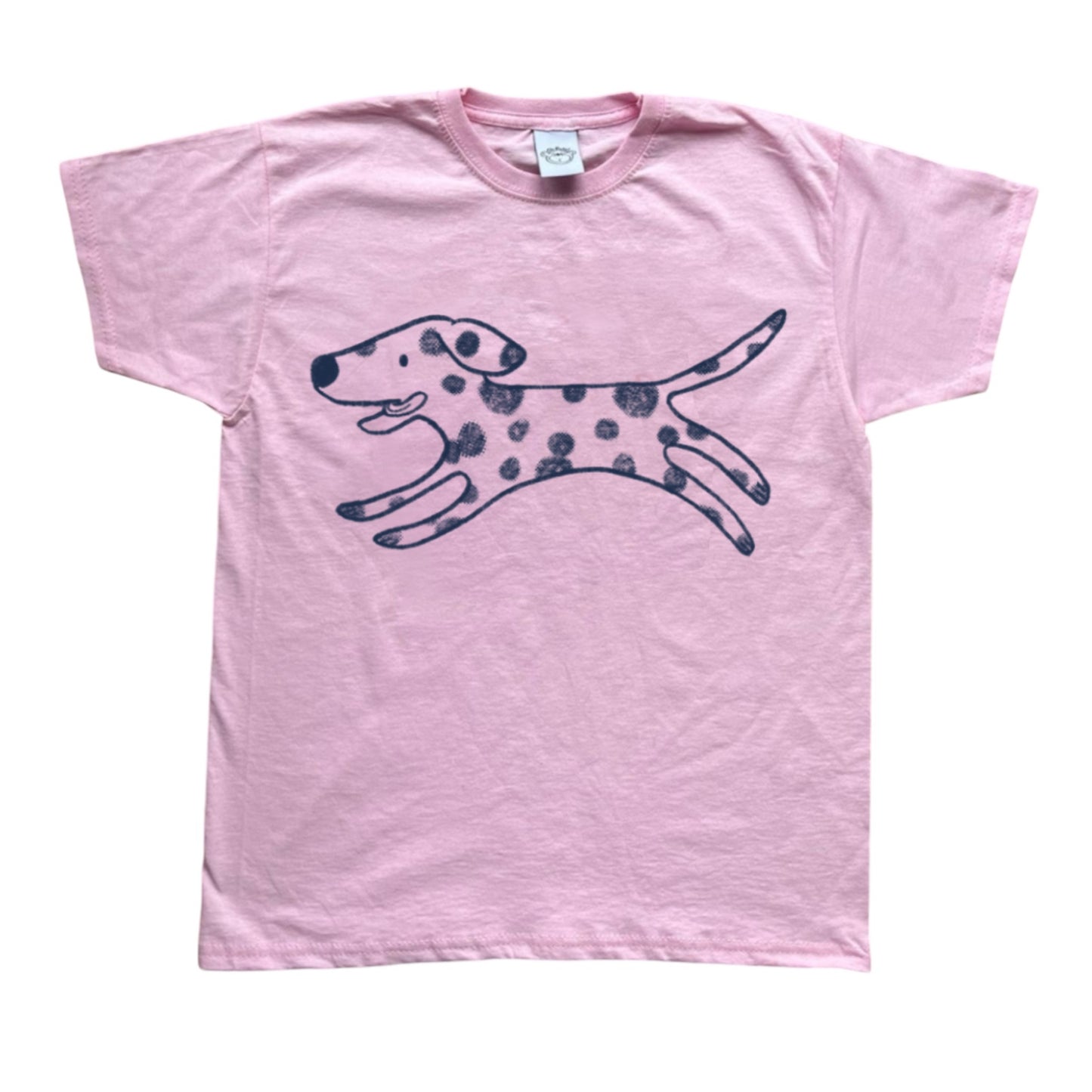 Polka dot Dalmatian pink tee