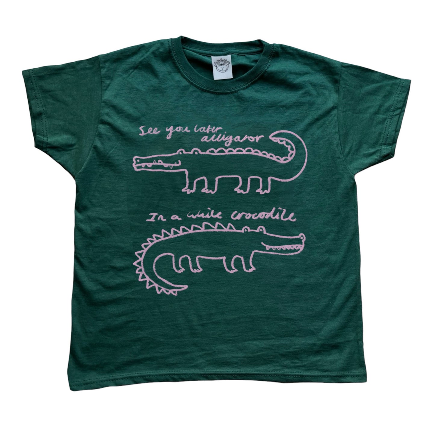 See you later alligator forest green tee