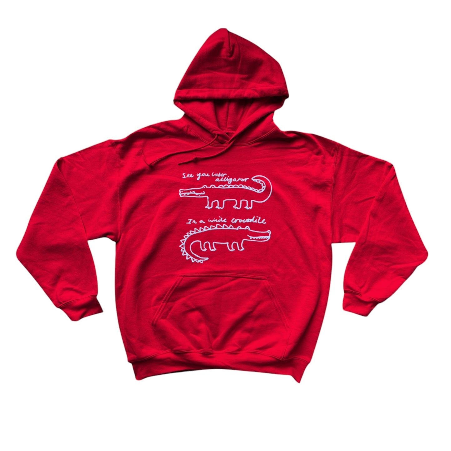 See you later alligator, in a while crocodile red hoodie