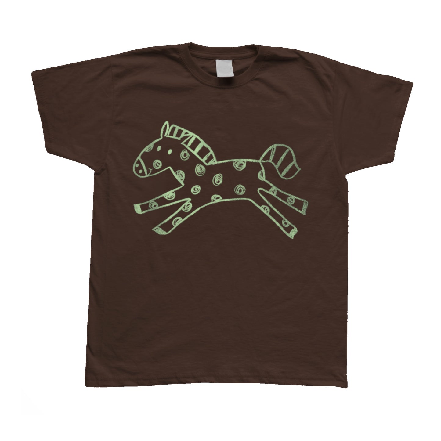 Polka dot horse brown tee