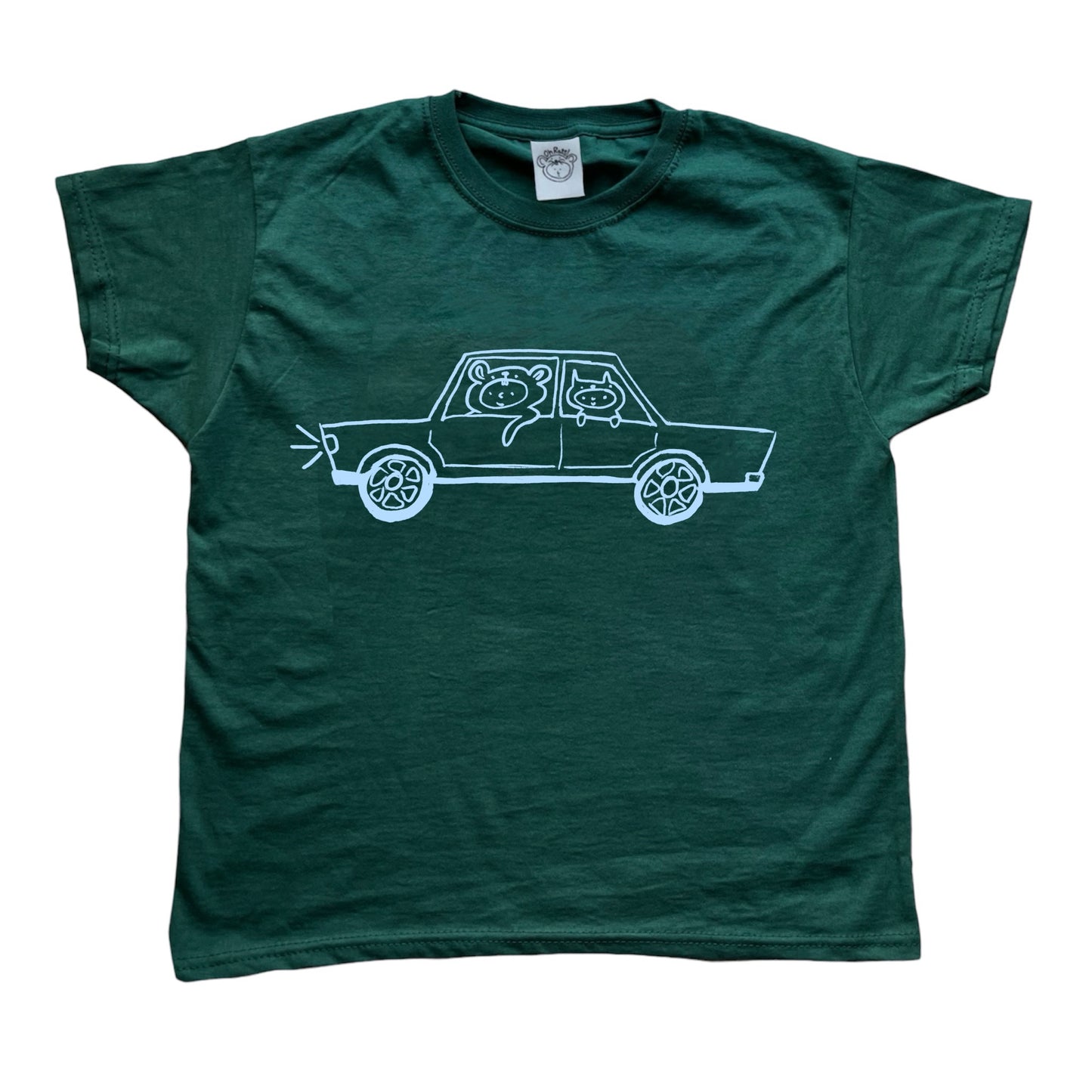 Critter road trip forest green tee