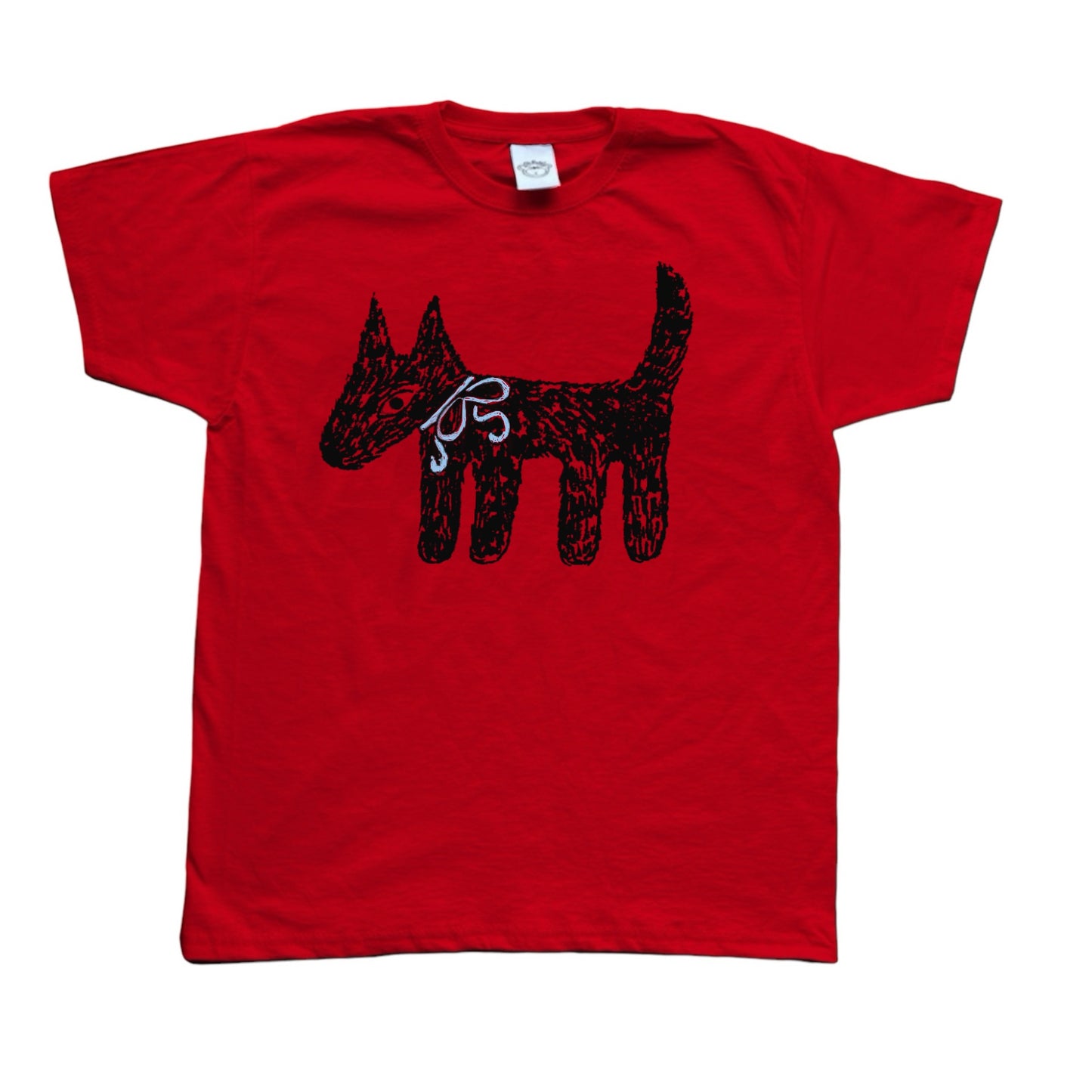 Scruffy dog black on red with white bow Baby Tee