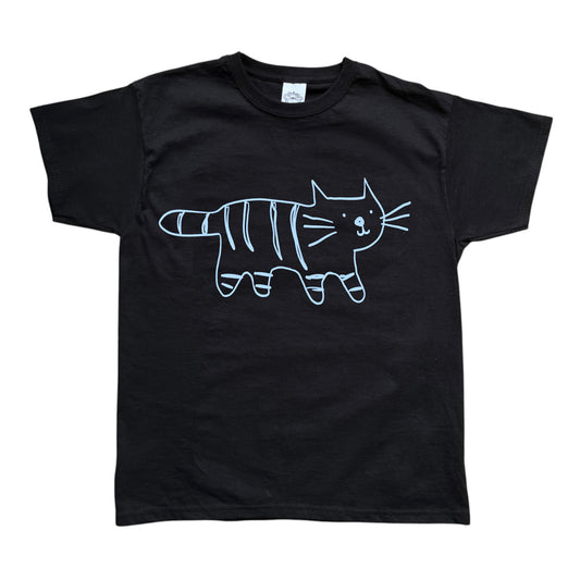 Tiger light blue on black Tee