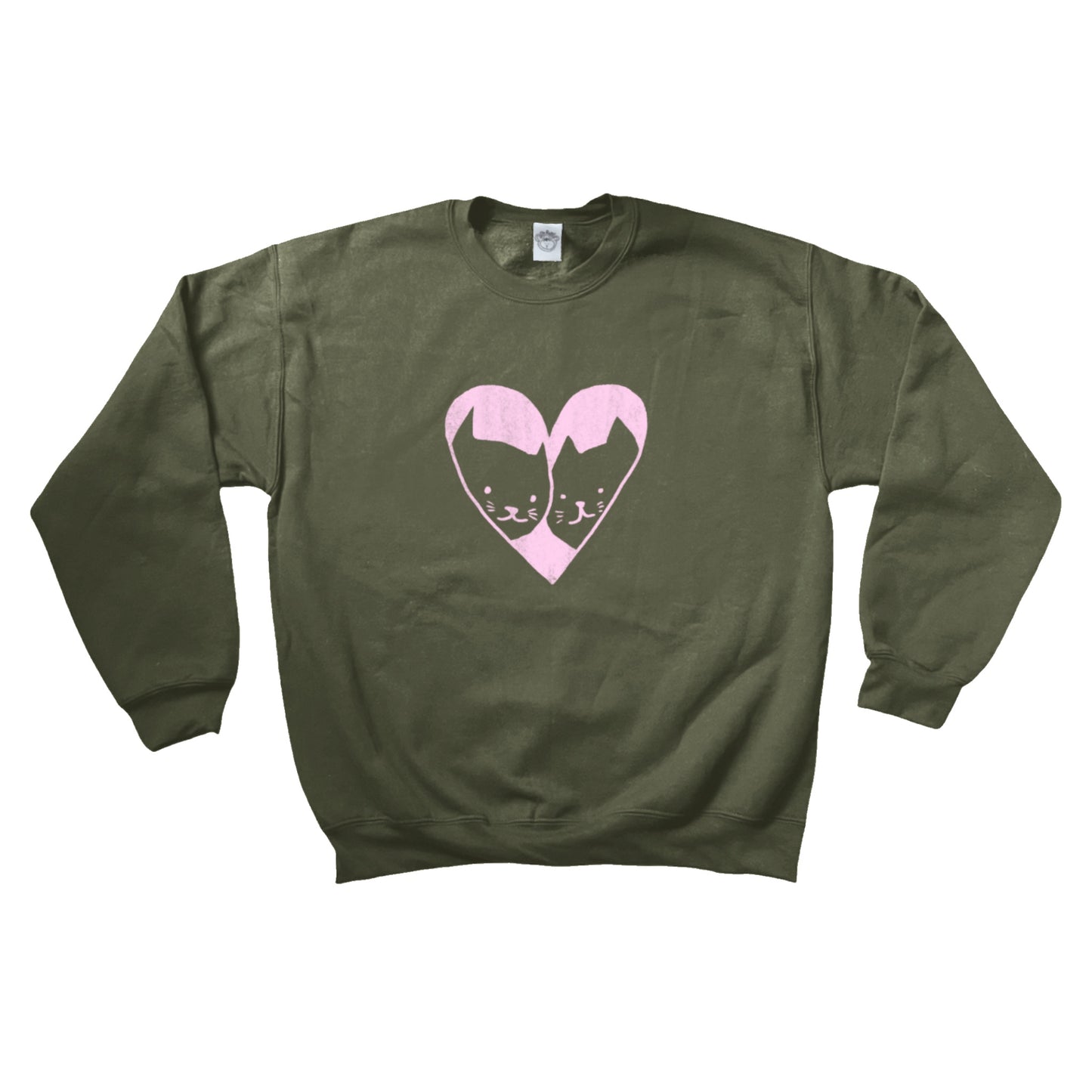 2 cats in love khaki Sweatshirt
