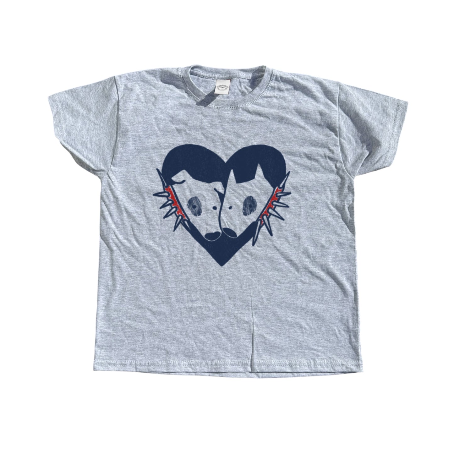 2 dogs in love grey tee
