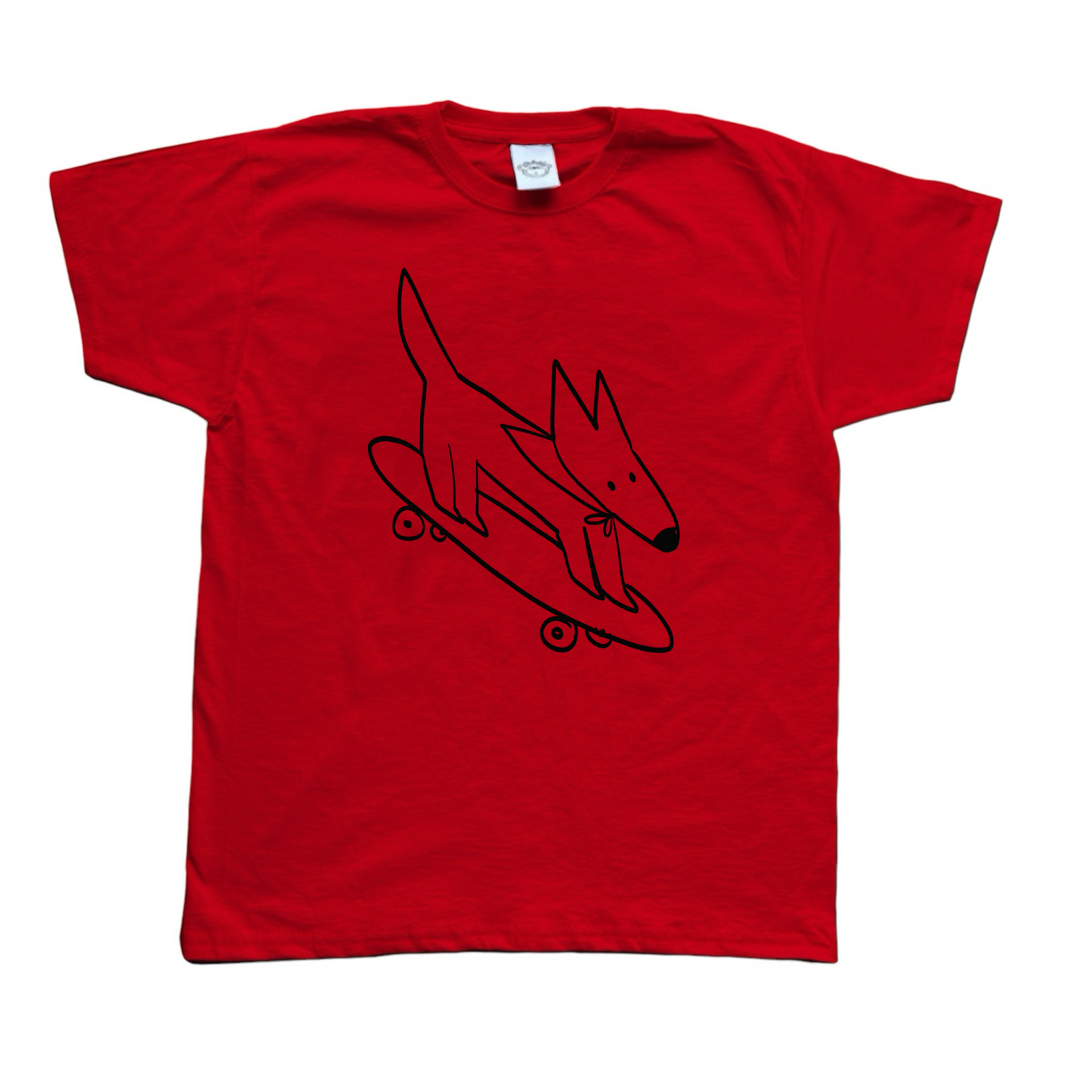 Skater dog red tee