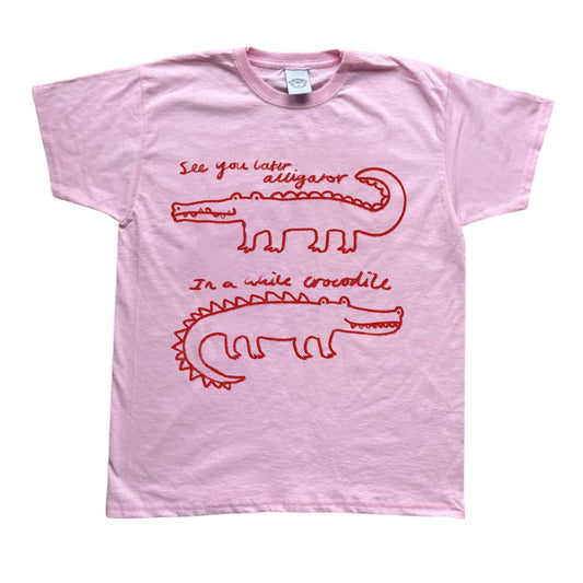See you later alligator pink tee
