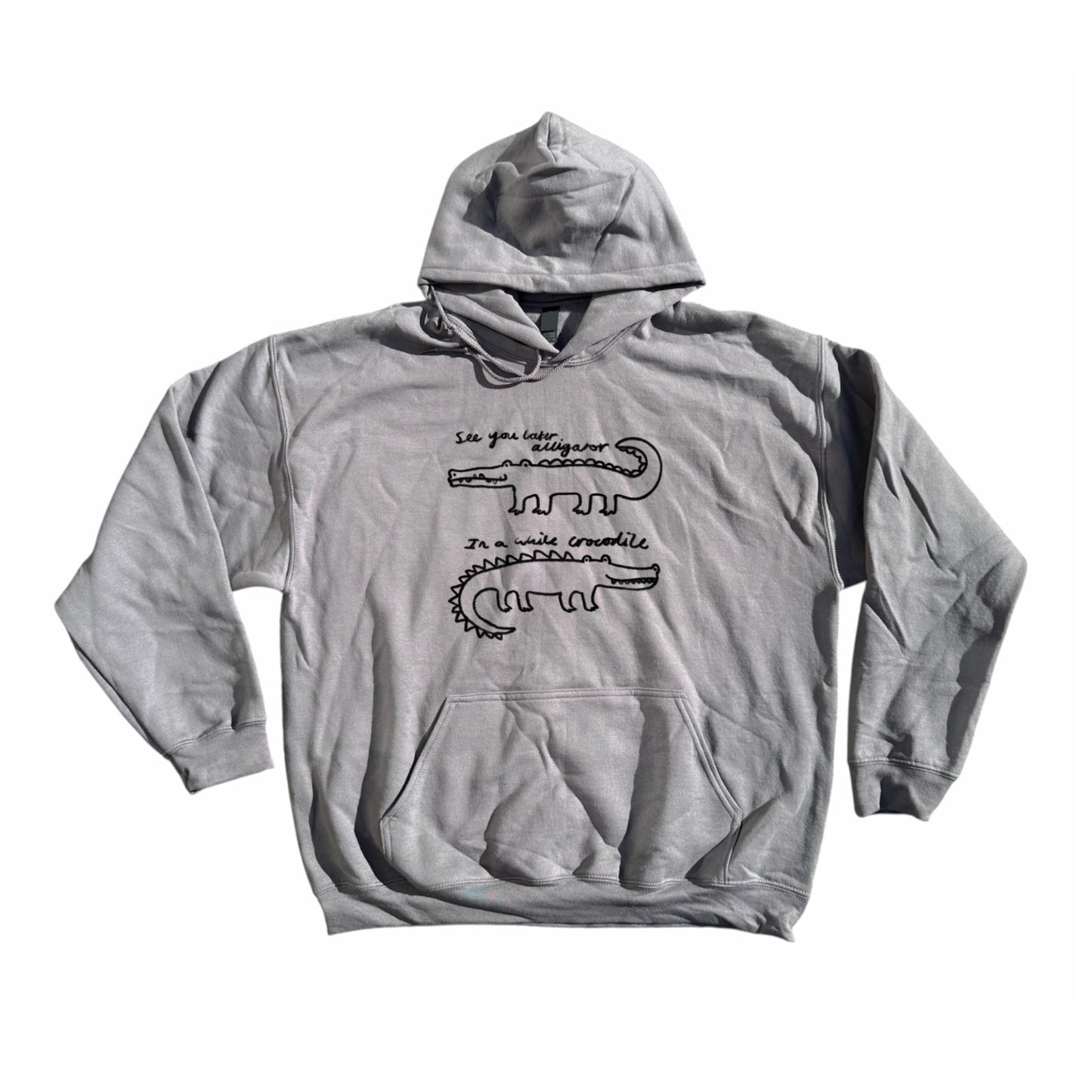 See you later alligator, in a while crocodile dark grey hoodie
