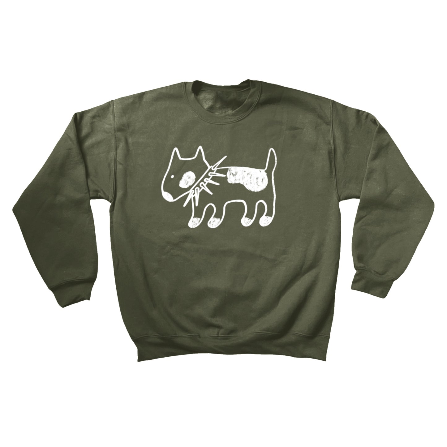 Spiky collar dog khaki sweatshirt
