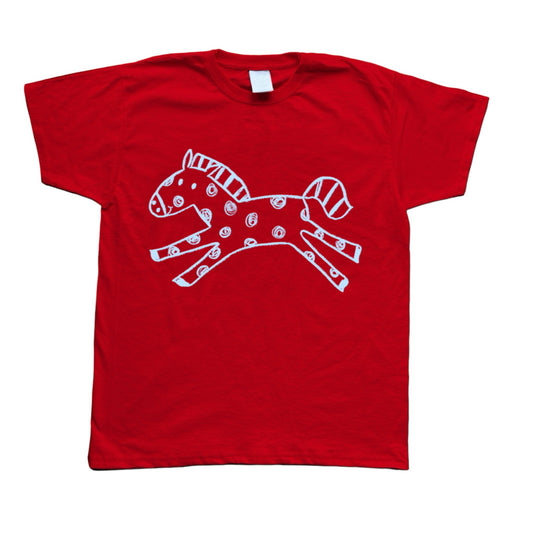 Polka dot horse red tee
