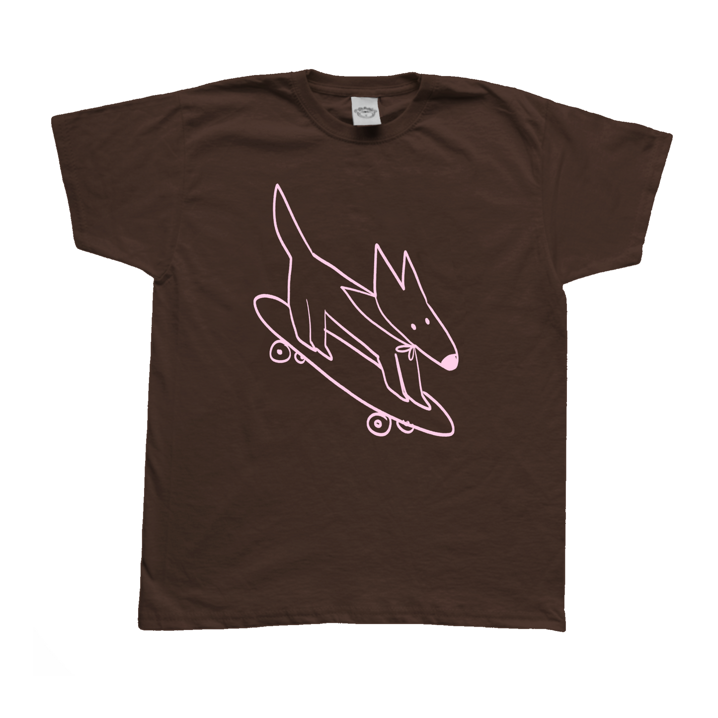 Skater dog brown tee