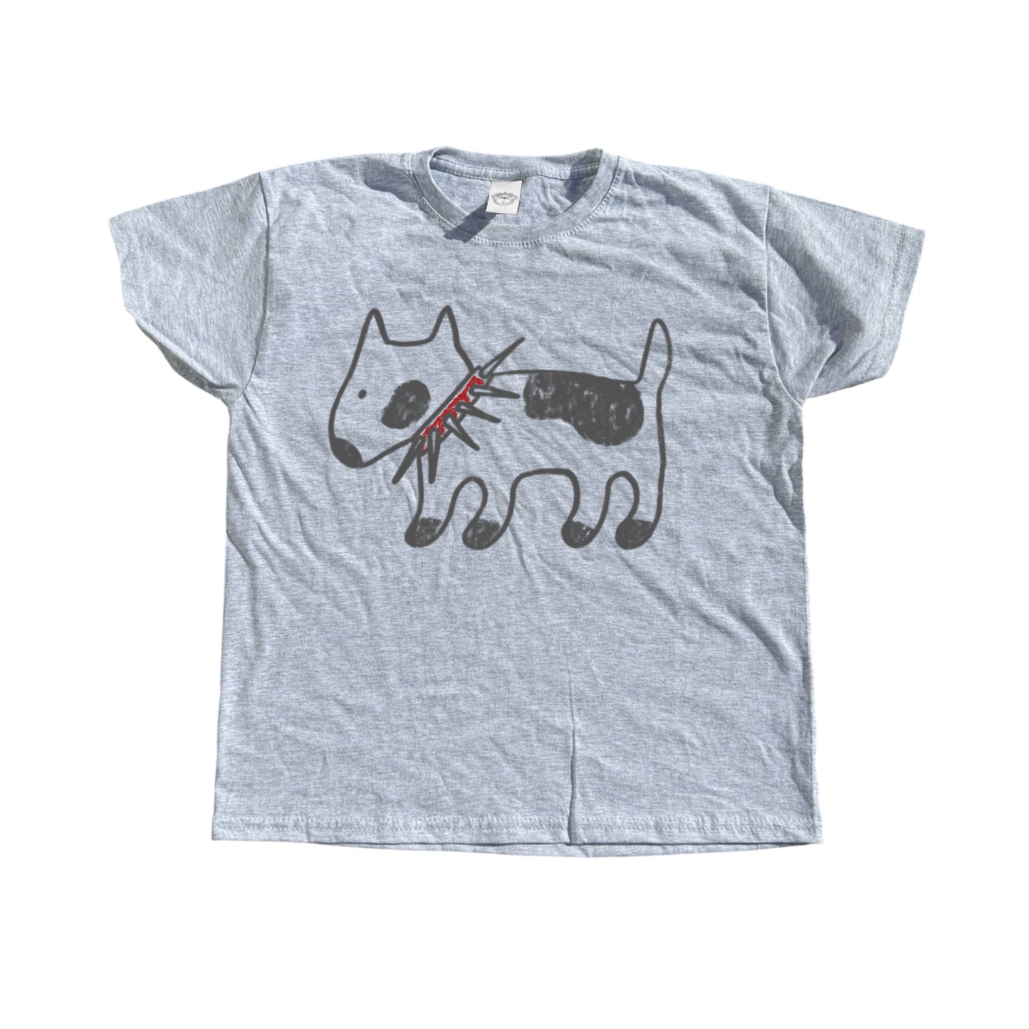 Spiky Collar dog grey tee