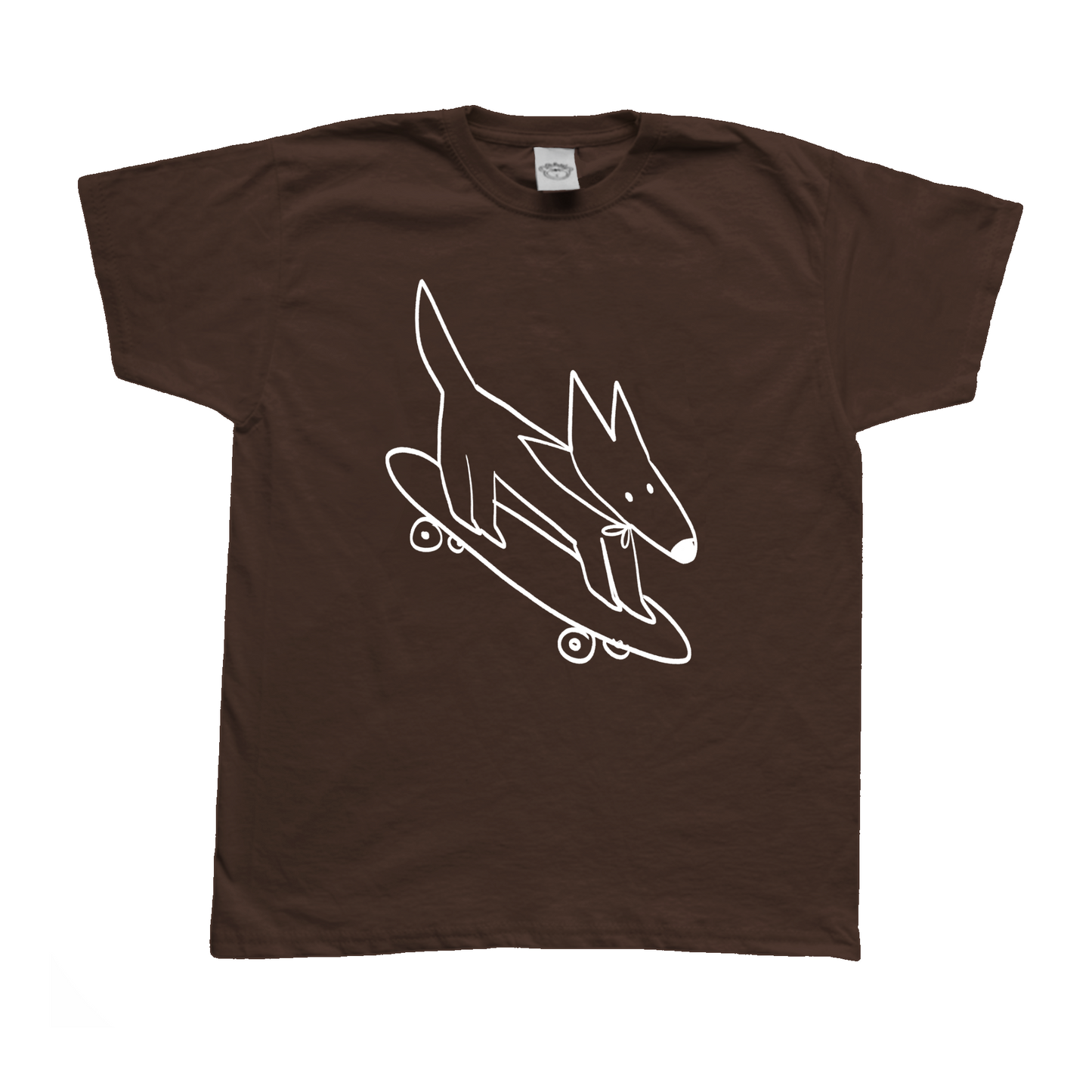Skater dog brown tee