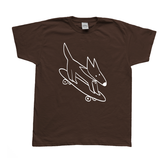 Skater dog brown tee