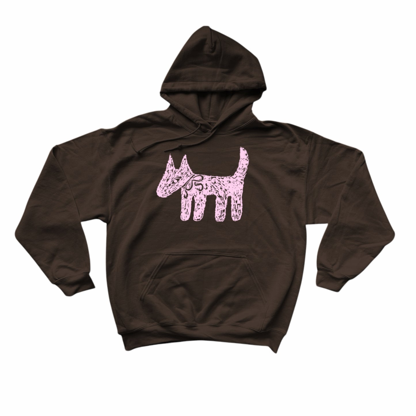Scruffy dog brown hoodie