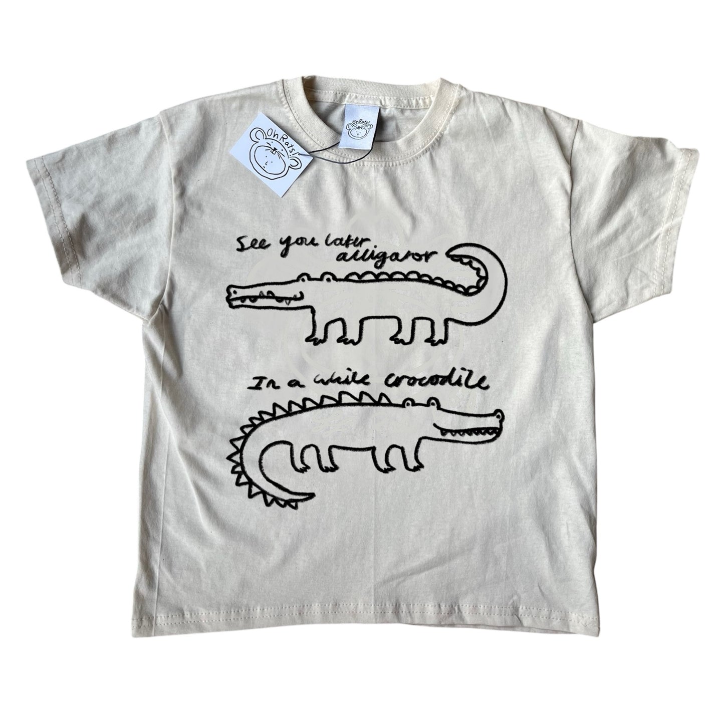 See you later alligator beige tee
