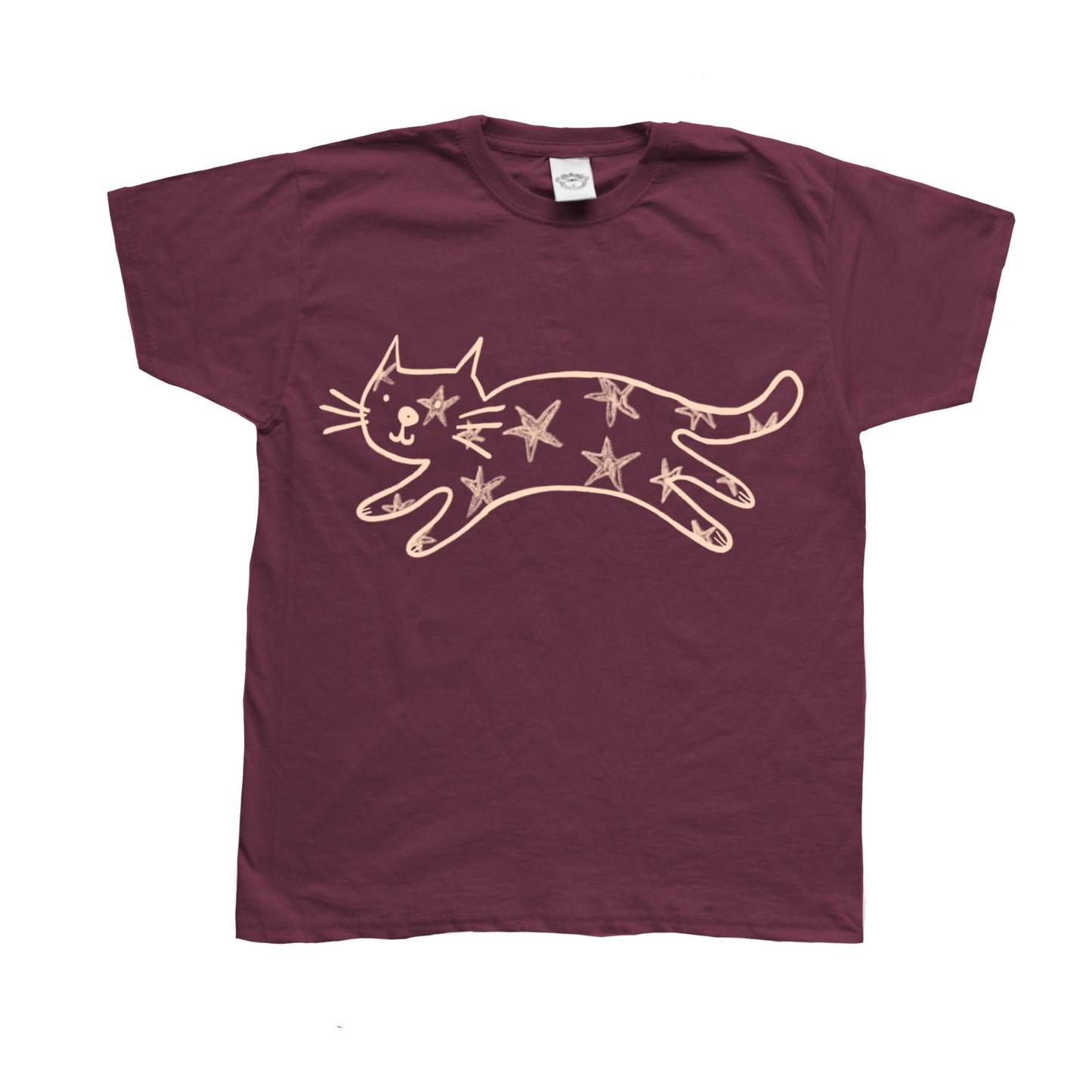 Starry cat Burgundy tee