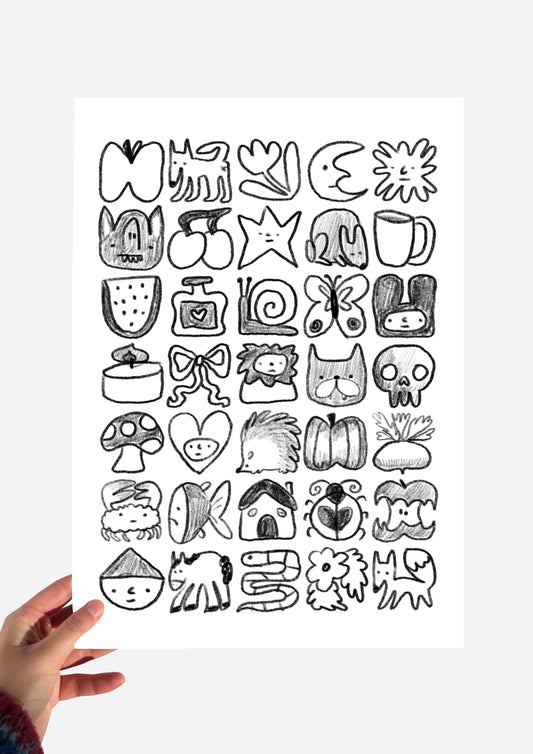 Critter tile print