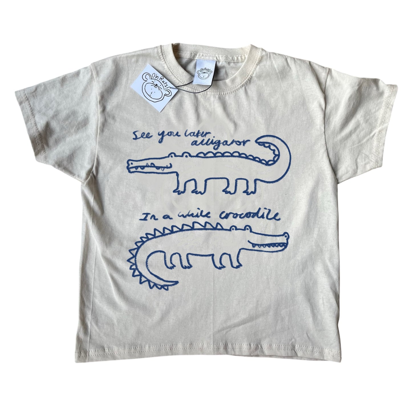 See you later alligator beige tee