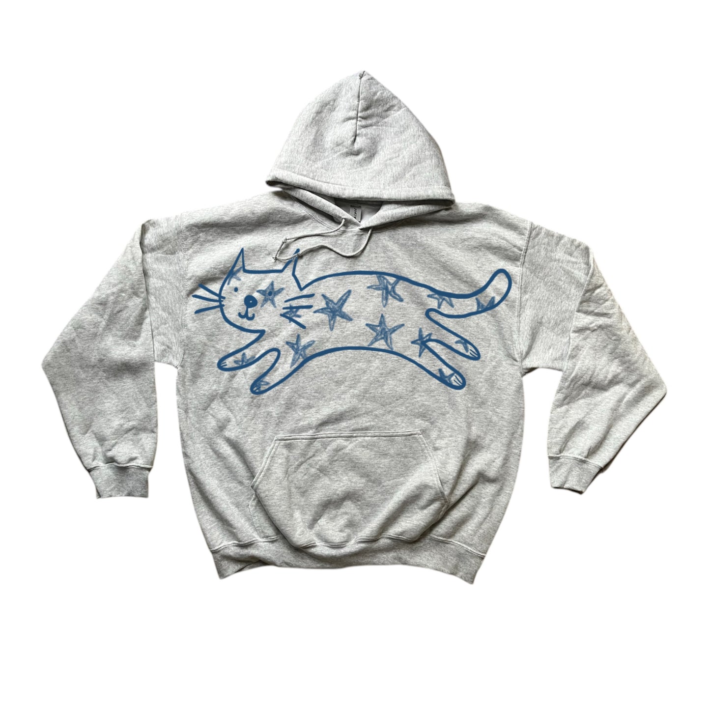 Mega Star Cat grey hoodie