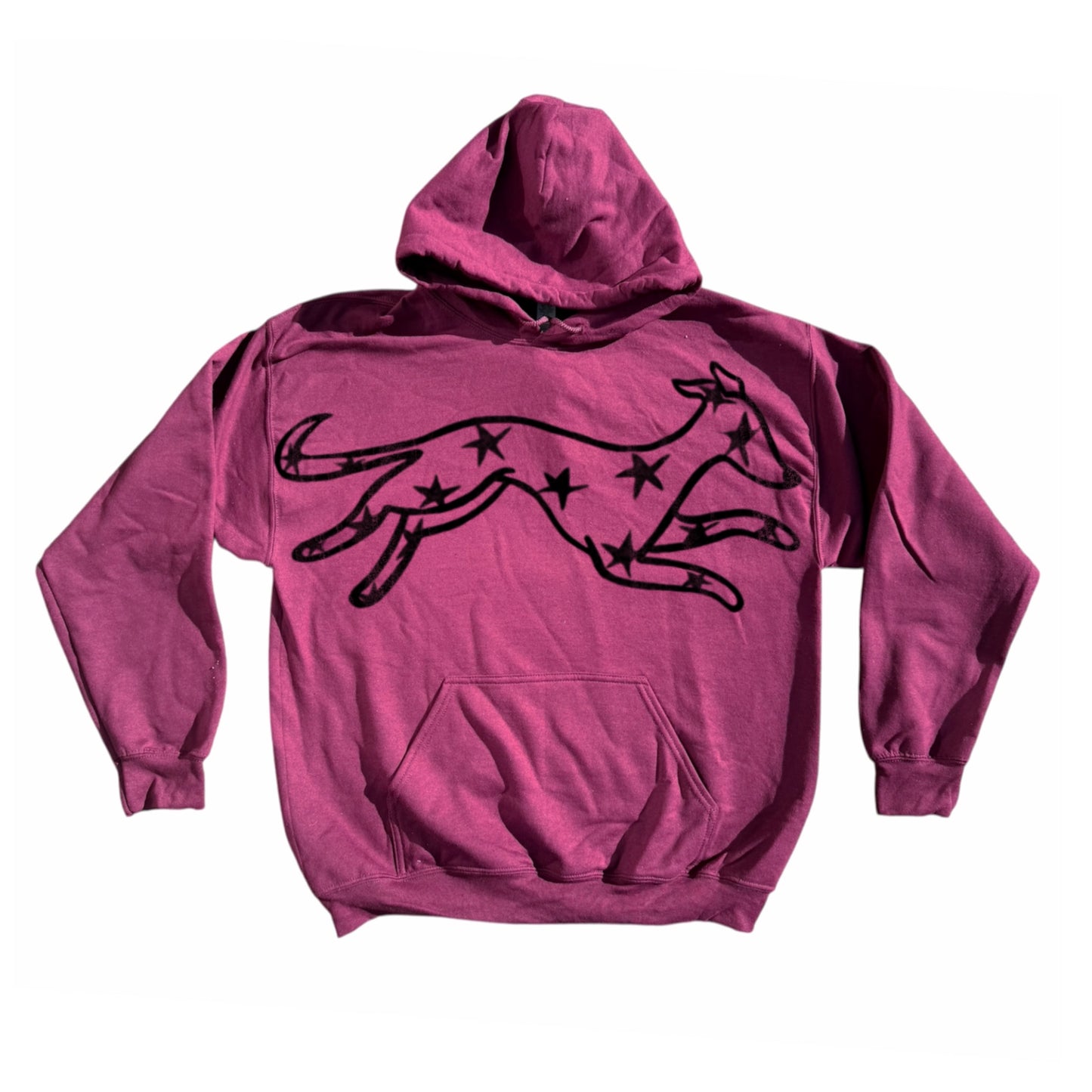 MEGA star dog burgundy hoodie