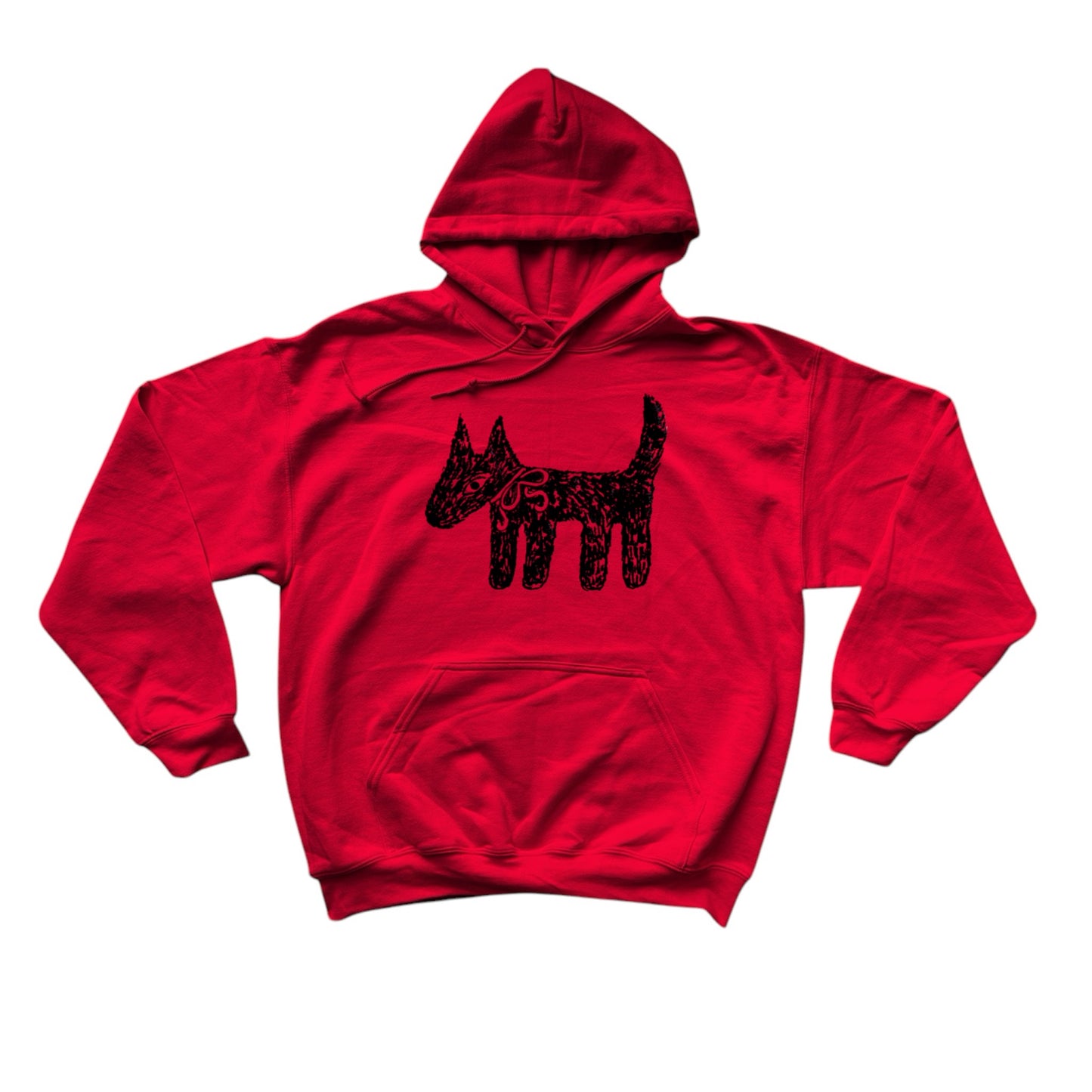 Scruffy dog red hoodie