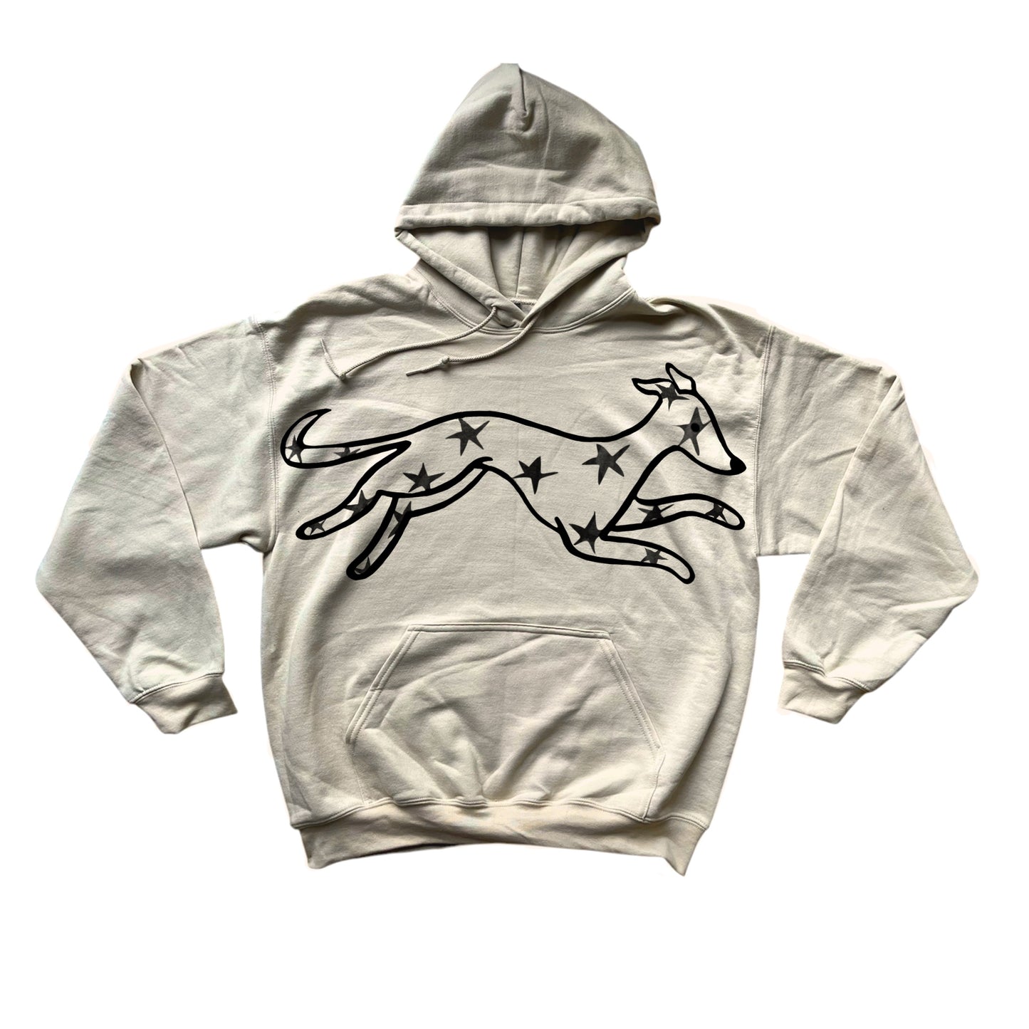 MEGA star dog beige hoodie