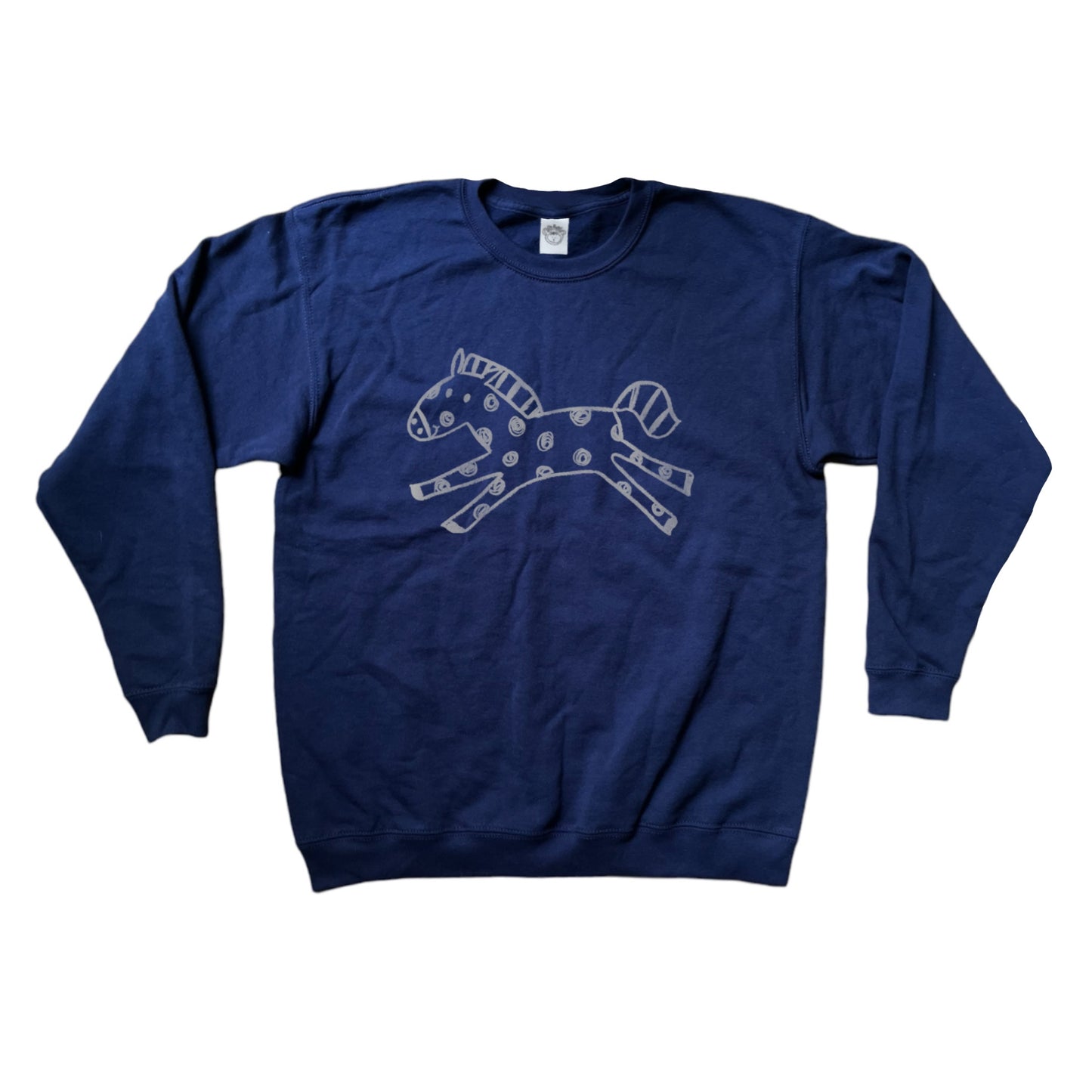 Polka dot horse navy sweatshirt