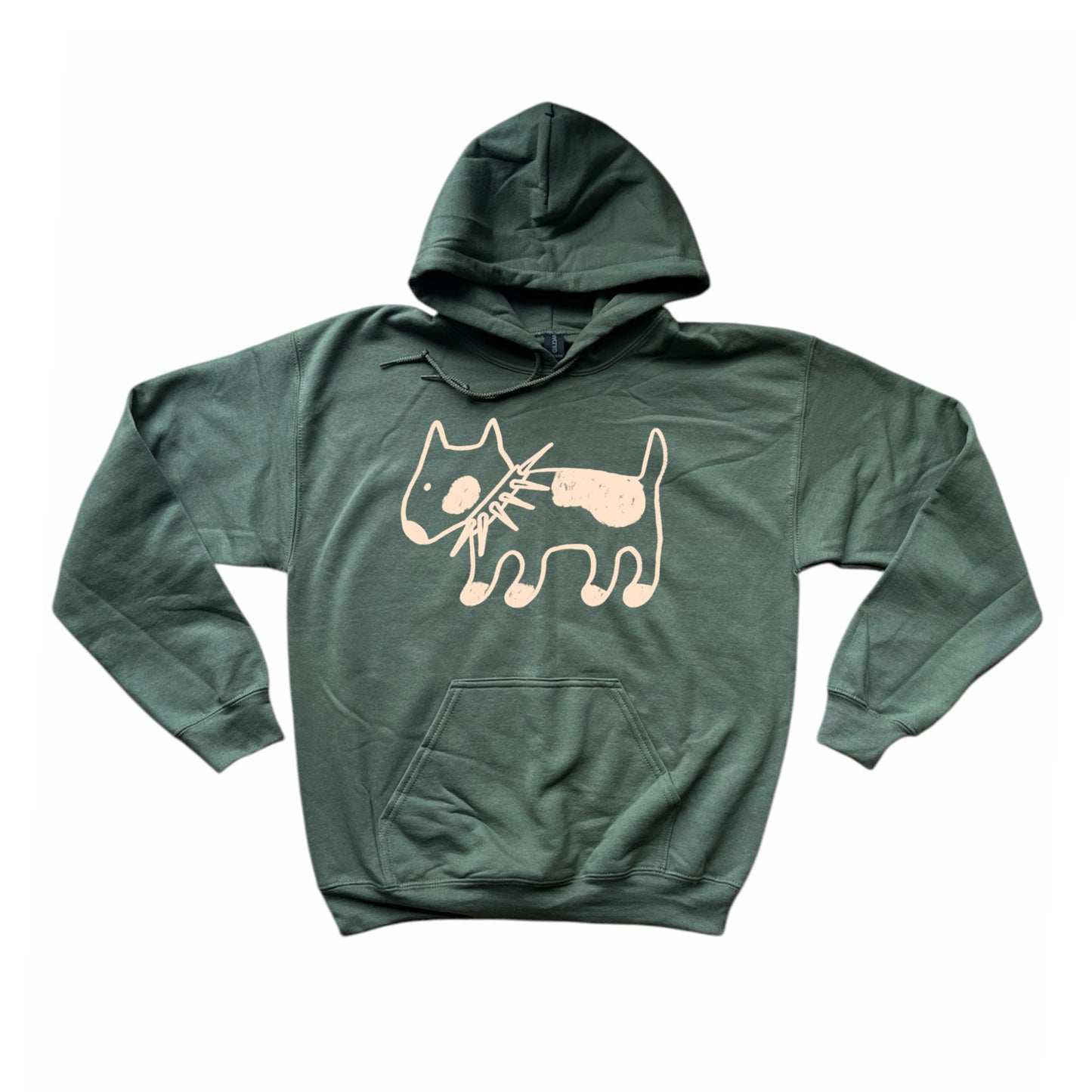 Spiky collar dog khaki hoodie